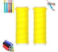 Cold Shrink Handle Grip Sleeve, Flexible No-Heat Installation Rubber Wrap with Anti-Slip Texture, Waterproof Cold Shrink Handle Cover for Tools, Fishing Rods, Rackets & Workshop Use (yellow, 17CM)