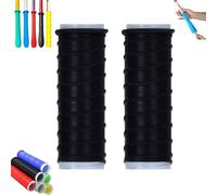 Cold Shrink Handle Grip Sleeve, Flexible No-Heat Installation Rubber Wrap with Anti-Slip Texture, Waterproof Cold Shrink Handle Cover for Tools, Fishing Rods, Rackets & Workshop Use (black, 12CM)