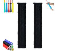 Cold Shrink Handle Grip Sleeve, Flexible No-Heat Installation Rubber Wrap with Anti-Slip Texture, Waterproof Cold Shrink Handle Cover for Tools, Fishing Rods, Rackets & Workshop Use (black, 35CM)