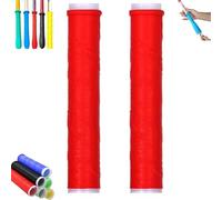 Cold Shrink Handle Grip Sleeve, Flexible No-Heat Installation Rubber Wrap with Anti-Slip Texture, Waterproof Cold Shrink Handle Cover for Tools, Fishing Rods, Rackets & Workshop Use (red, 24CM)