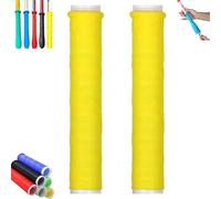 Cold Shrink Handle Grip Sleeve, Flexible No-Heat Installation Rubber Wrap with Anti-Slip Texture, Waterproof Cold Shrink Handle Cover for Tools, Fishing Rods, Rackets & Workshop Use (yellow, 35CM)
