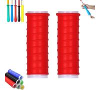 Cold Shrink Handle Grip Sleeve, Flexible No-Heat Installation Rubber Wrap with Anti-Slip Texture, Waterproof Cold Shrink Handle Cover for Tools, Fishing Rods, Rackets & Workshop Use (red, 12CM)