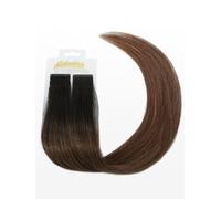 Cold Slim Tape-in Extensions - professional quality - 18” - T4/17 ombre dark chestnut & medium brown