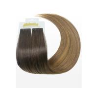 Cold Slim Tape-in Extensions - professional quality - 23” - B4/17 balayage dark chestnut & medium brown