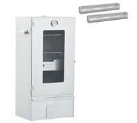 Cold Smoker Silver Galvanised Steel 44.5x29x83cm 5kg Capacity Window Thermometer