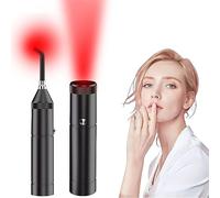 Cold Sore Red Light Device, Cold Sore Canker Device Red Light Device for Mouth Nose Ear Knee Hands Joint Muscle, Red Cold Sore Device (Black with 3 LEDs)