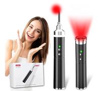 Cold Sore Red Light Device, Cold Sore Canker Device Red Light Device for Mouth Nose Ear Knee Hands Joint Muscle, Red Cold Sore Device (Black with 5 LEDs)