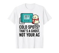 Cold Spots? Thats A Ghost Humorous Gh Home Maintenance Humor Value Graphic T-Shirt, Men, White, XL