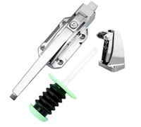 Cold Storage Door Lock Set, 3.9 in Push Rod, Includes Freezer Door Latch, High Hook, Zinc Alloy Handle, Stainless Steel, for Freezers and Ovens