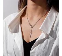 Cold style Korean infinite 8-character cross versatile necklace simple personality sweater