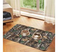 Cold Tree Camouflage Patterned Pet Feeding Mat with Water-Absorbing PU Top & Rubber Base - Anti-Slip Dog Cat Food Mat for Cats, Dogs & Pets, 30x45cm