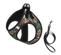 Cold Tree Camouflage Print Adjustable Harness Leash Set For Cats And Dogs, Soft Breathable Kitten Puppy Mesh Vest With Reflective Design, Escape-Proof Lead For Small Pets Walking Training