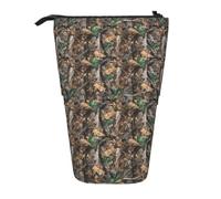 Cold Tree Camouflage Print Telescopic Pencil Case Portable Bag Makeup Pouch Stationery Organizer Office Travel