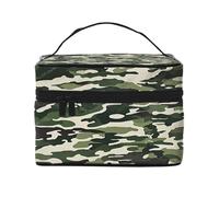 Cold Tree Camouflage -Print Waterproof Large Cosmetic Bag for Travel & Gym, Makeup Organizer with 4 Elastic Straps & Compartments,Premium Twill Fabric.