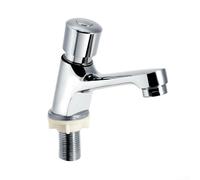 Cold Water Bathroom Faucet, Brass Self Closing Delay Tap For Public Restroom Water Saving Push Type Basin Mixer With 4-6s Time Delay Easy Install