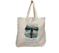 Cold Water Fierce Heart Linen Tote Bag, Blonde Hair, 38x38cm