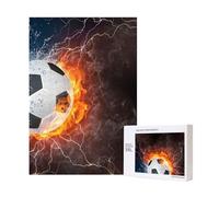 Cold Water Fire Football,300 Pieces Wooden Jigsaw Family Game Jigsaw Puzzles for Adults Teens