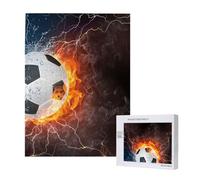 Cold Water Fire Football,500 Pieces Wooden Jigsaw Family Game Jigsaw Puzzles for Adults Teens