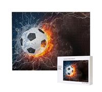 Cold Water Fire Football,500 Pieces Wooden Jigsaw Family Game Jigsaw Puzzles for Adults Teens Home Decor