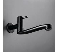 Cold Water Meter Shaker for Men & WomenWallMounted Black Garden Tap Kitchen Faucet with Mop HolderLavello Ad Acqua Fredda for Single Garden Use