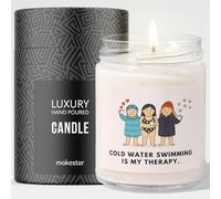 Cold Water Swimmer Gift - Luxury Soy Wax Candle - Vanilla, Jasmine, Sugared Almond - Makester