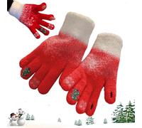 Cold Weather Gloves - Touchscreen Gloves with Christmas Tree Design,Soft Cozy Mittens for Women Work Cycling Driving Skiing Typing Outdoor Sports