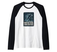 Cold Weather Running Winter Base Zero Excuses Run Motivation Raglan Baseball Tee
