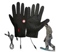 Cold Weather USB Heated Gloves, Built in USB Heating Pad, Zipper Fastening at Back, Touch Screen Windproof, Waterproof and Cold Proof Gloves, for Winter Running, Cycling, Fishing or Hiking
