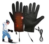 Cold Weather USB Heated Gloves, Built in USB Heating Pad, Zipper Fastening at Back, Touch Screen Windproof, Waterproof and Cold Proof Gloves, for Winter Running, Cycling, Fishing or Hiking