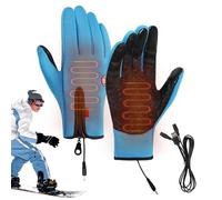 Cold Weather USB Heated Gloves, Built in USB Heating Pad, Zipper Fastening at Back, Touch Screen Windproof, Waterproof and Cold Proof Gloves, for Winter Running, Cycling, Fishing or Hiking