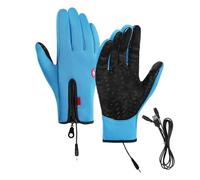 Cold Weather USB Heated Gloves, Built in USB Heating Pad, Zipper Fastening at Back, Touch Screen Windproof, Waterproof and Cold Proof Gloves, for Winter Running, Cycling, Fishing or Hiking