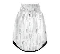 Cold Weather Winter Dog Coat Warm Dog Jacket, Windproof Dogs Suit with Safety Belt, Zipper Pet Four Legged Jumpsuit for Dogs Silverware Pattern