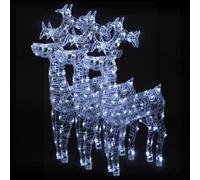 vidaXL Reindeer Christmas Decorations 3 pcs 60x16x100 cm Acrylic, White