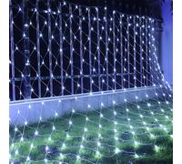 (Cold White) Outdoor Solar String Light, 192 Leds 3*2M Solar String Light With 8 Modes, Mesh String Light For Christmas, Garden, House, Terrace, Park