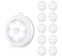 (Cold white) Upgrade motion sensor LED night lights, non-slip cordless battery-powered wall lights, sticky magnetic wall lights, safety lights for stairs