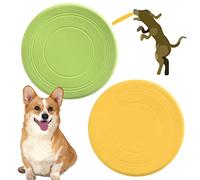 Coldchill 7 Inch Dog Flying Disc, Puppy Flyer Toy for Small Medium Dogs, Lightweight Durable and Water Resistant Floating Saucer Training Interactive Toys (Green+Yellow)