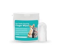 coldchill Pet Teeth Cleaning Finger Wipes, Remove Bad Breath by Removing Plaque and Tartar Buildup, No-Rinse Dogs & Cats Finger Toothbrush, Disposable Gentle Cleaning Care Pet Wipes, 50 Counts
