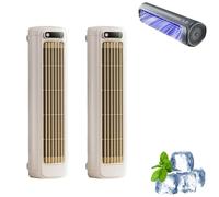 Coldeez Cooling Ace, 2025 New Cool Air Fan, Cooling Ace Portable Air Cooler, 3 Speeds Adjustable, Wireless Fan Bladeless Quie For Bedroom Office Home (White*2)
