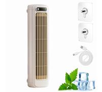 Coldeez Cooling Ace, Coldeeze Cooling Ace, Cooling Ace Portable Air Cooler, Portable Air Conditioner, Quiet Cooling Fan, USB Charging Tower Fan, 3 Speeds, for Bedroom, Office, Kitchen (Beige)