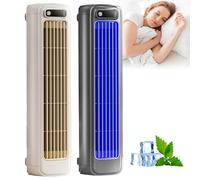 Coldeez Cooling Ace, Migilife Cooling Ace, Portable Air Conditioner with 3 Speeds, Quiet Desktop Tower Fan, 3D Circulation Wind Air Cooler for Bedroom Office (Blue+Beige,Charging)