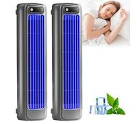 Coldeez Cooling Ace, Migilife Cooling Ace, Portable Air Conditioner with 3 Speeds, Quiet Desktop Tower Fan, 3D Circulation Wind Air Cooler for Bedroom Office (Blue+Blue,Charging)