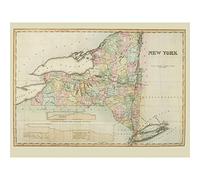 Colden 1825 Map New York State USA Large Wall Art Poster Print Thick Paper 18X24 Inch