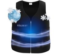 Coldest Cooling Vest Ice packs for Hot Weather Men and Women, Cycling, Running, Warehouse, Cool Jacket, Black, M