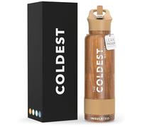 Coldest Insulated Water Bottle with Straw Lid - Stainless Steel Metal Insulated Bottle for Men & Women (Executive Wood, 40 oz)