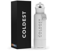 Coldest Insulated Water Bottle with Straw Lid - Stainless Steel Metal Insulated Bottle for Men & Women (Epic White, 40 oz)