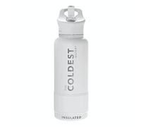 Coldest Insulated Water Bottle with Straw Lid - Stainless Steel Metal Insulated Bottle for Men & Women (Epic White, 32 oz)