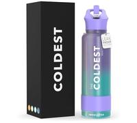 Coldest Insulated Water Bottle with Straw Lid - Stainless Steel Metal Insulated Bottle for Men & Women (Interstellar Reef Glitter, 40 oz)