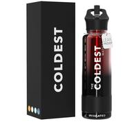 Coldest Insulated Water Bottle with Straw Lid - Stainless Steel Metal Insulated Bottle for Men & Women (Red Nova, 40 oz)