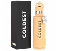 Coldest Insulated Water Bottle with Straw Lid - Stainless Steel Metal Insulated Bottle for Men & Women (Sahara Peach, 21 oz)