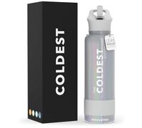 Coldest Insulated Water Bottle with Straw Lid - Stainless Steel Metal Insulated Bottle for Men & Women (Supernova Silver Glitter, 40 oz)